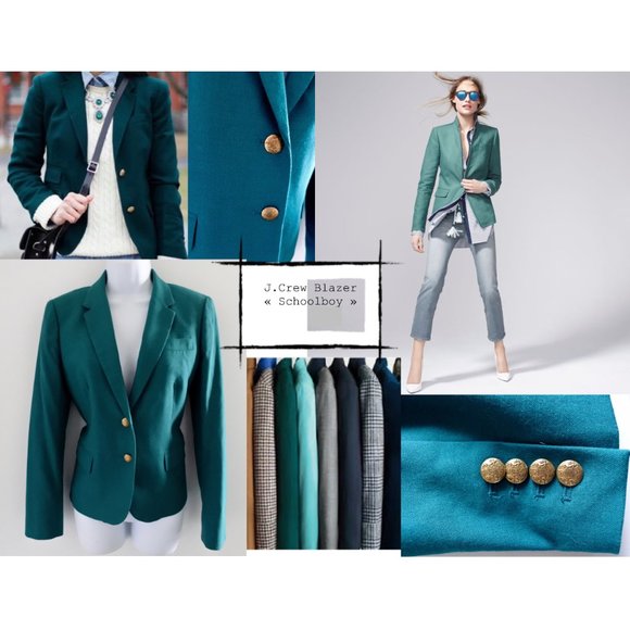 🇺🇸 J.CREW FACTORY schoolboy green blazer size 6 - Picture 1 of 7